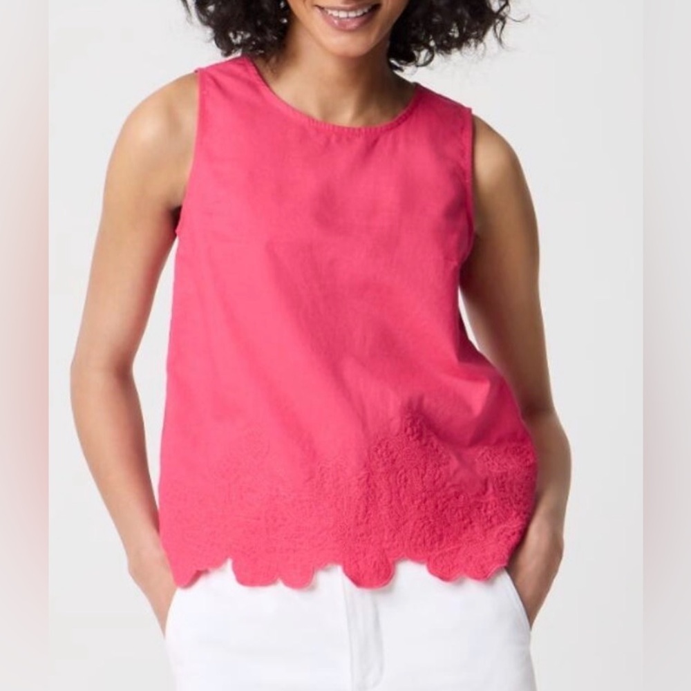 NWT JCrew Factory Embroidered-trim shell - Picture 1 of 8